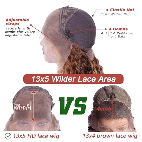 Honey Blonde 22 Inch Water Wave 13x5 Full Lace Human Hair Wig 200% Density - Image 5