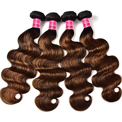 Nadula 3 Bundles 12A Brazilian Remy Human Hair Weave Ombre Chocolate Brown Body Wave 14 16 18inch - Image 4