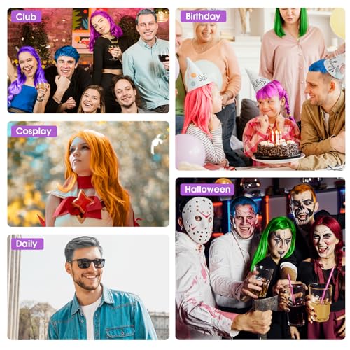 Temporary Washable Hair Color Wax Set 4 Colors for Adults & Kids Cosplay Parties - Image 2