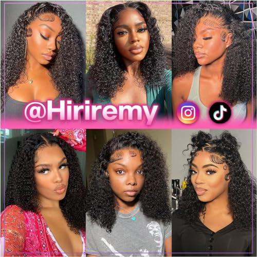 Curly Bob Wig Human Hair Glueless 13x4 HD Wet and Wavy Short Jerry Curly Lace Front Bob Wigs for Black Women Human Hair Pre Plucked Natural Hairline with Baby Hair Wear and Go 14 Inch - Image 6
