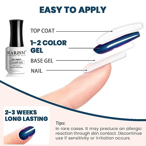 RARJSM 15ml Dark Blue Purple Chameleon Gel Nail Polish for Stunning Manicures - Image 6