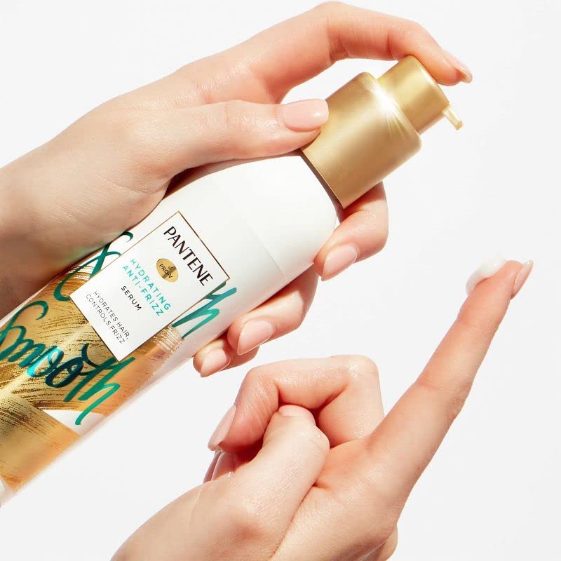 Pantene Pro-V Smooth Hydrating Anti-Frizz Hair Serum 5.7 fl oz 4 Pack with Wooden Comb - Image 5