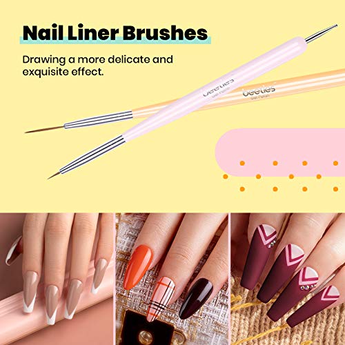 Beetles Pastel Gel Nail Polish Kit with Gel Base Top Coat 20Pcs Easter Macaron Colors Collection Bright Solid Sparkle Colors with Nail Art Brushes Set Gel Polish Nail Art Design Pen Painting Tools - Image 8
