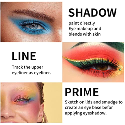 MAEPEOR Cream Eyeshadow Stick Set 12 Colors Highly Pigmented Matte Shimmer Eye Shadow Waterproof and Long Lasting Eyeshadow Stick Eye Liner Pen With Built-in Sharpener (12 Colors, Set A) - Image 5