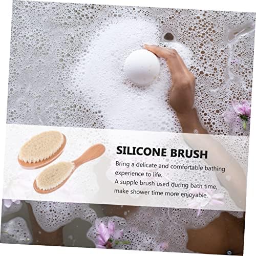 2pcs Bath Brush Body Exfoliating Brush Body Scrubber Brush for Shower Hair Cutting Brush Back Massaging Brush Shower Hair Brush Bath Mitt Paint Newborn Toddler Wool - Image 4