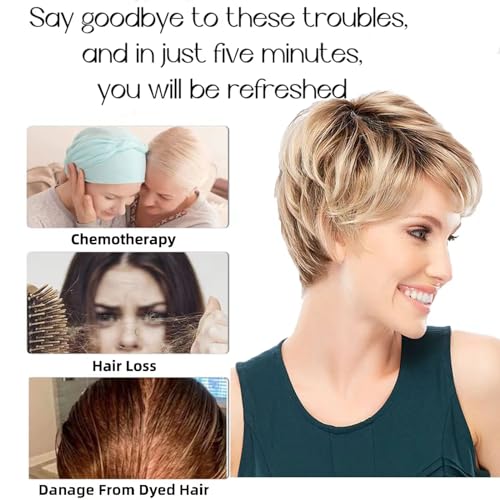 Short Gray Pixie Cut Bob Wig for Women, Natural Layered Synthetic Silver Hair - Image 2
