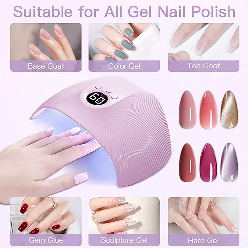 UV Light for Gel Nails, 75W Professional UV LED Nail Lamp for Fast Curing Nails, Super-Thin Salon-Grade Nail Dryer with Smart Sensor & 3 Timer Settings & LCD Display X33 - Image 3