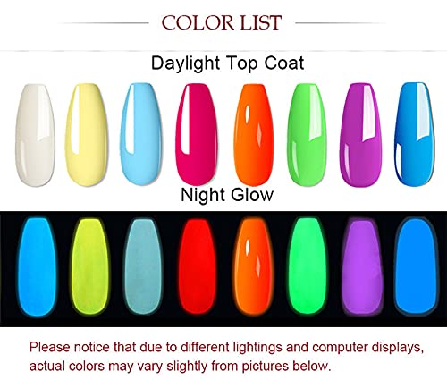 Glow in the Dark Gel Nail Polish,15ml Soak Off UV Luminous Effect Gel Polish,Fluorescent Bright Lacquer Salon DIY At Home Neon Green - Image 2