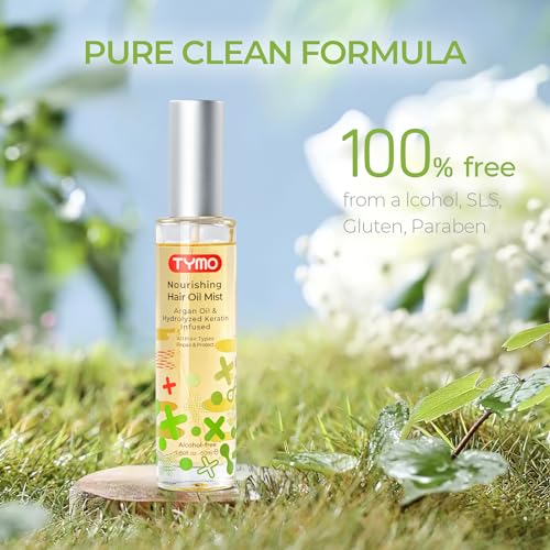 TYMO Argan Hair Oil Spray - Hydrating Veganic Natural 6 Blend Oil for Frizzy & Dry Hair, Organic Pure Formula, Daily Use Hair Treatment, Smooth Damaged Ends, Olive Oil & Vitamin E Infused, Add Shine - Image 5