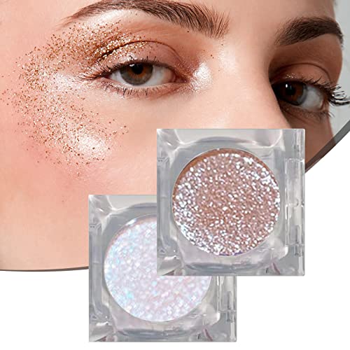 Glitter Eyeshadow Palette Women Makeup Eye Shadow Sparkling Liquid Eyeshadow Flake-Proof Long Lasting One-Swipe Coverage Lightweight Quick Dry Waterproof Multi-Dimensional Eye Looks Sales Clearance - Image 7