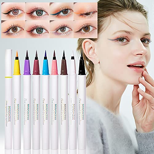 Getting Good at Getting Older Geller Slender Colorful Eyeliner Liquid Pen 8 Colors Sweat Proof Long lasting Liquid Eye Liner 1ml Dark Lip Liner for Women (Purple, One Size) - Image 3
