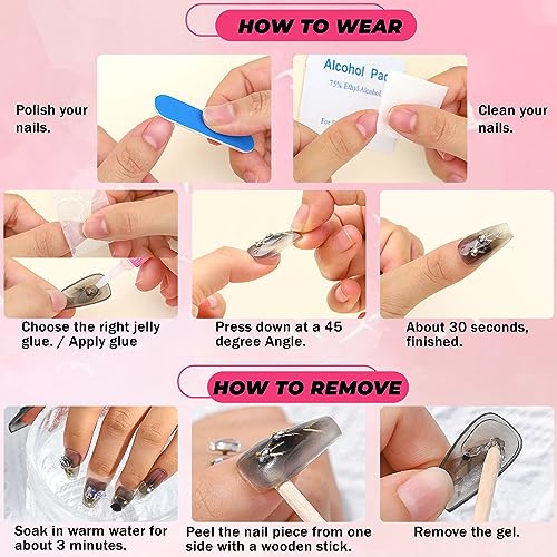 Sethexy Blue Handmade Press On Nails Medium Coffin Acrylic False Nails with Design Silver Glitter Fake Nails Glossy Salon Nail for Women and Girls 10PCS (Blue3) - Image 7