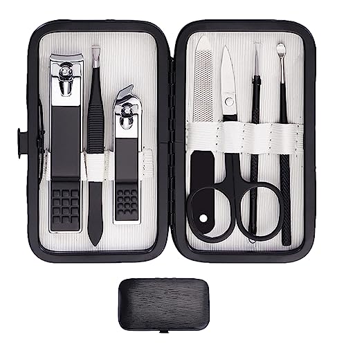 Durable Men's Nail Clipper Set with Travel Case for Personal Grooming Manicure Tool Kit
