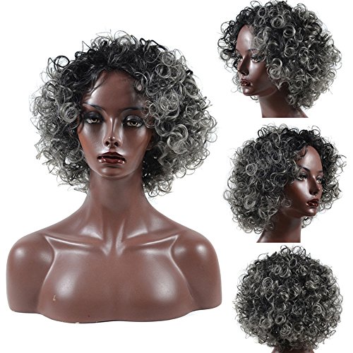 Women's Grey Spiral Curl Synthetic Lace Wig One Size Fits All - Image 5
