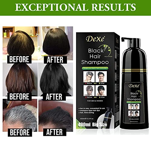 Ammonia-Free Instant Black Hair Shampoo Botanical Formula 30-Day Unisex Color 100% White Coverage - Image 5
