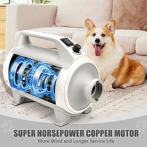 Professional 3-Speed Dog Grooming Dryer with Heater and Included Accessories - Image 3