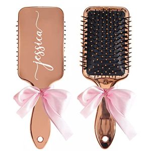 Personalized Hair Brush Bride Custom Airbag Mirror Finish Gift for Young Girls Bridal Bridesmaids Party Bride (Rose Gold)