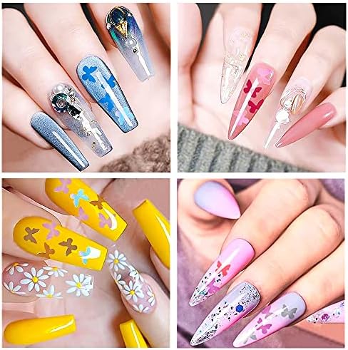 Butterfly Nail Art Glitter Sequins Flywindy 3D Chunky Flakes Sparkly Laser Butterflies Glitter Butterflies Nail Stickers Decals Acrylic Nail Art Manicure Paillettes for DIY Nail Decorations - Image 3