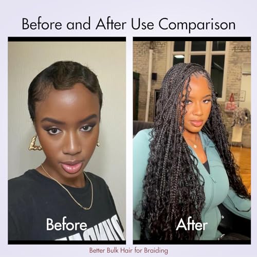 Top Grade Water Wave Human Braiding Hair 2 Bundles 100g Human Hair Braiding Hair No Weft Bulk Human Hair for Braiding Hair Extensions Jet Black 18 Inch - Image 7