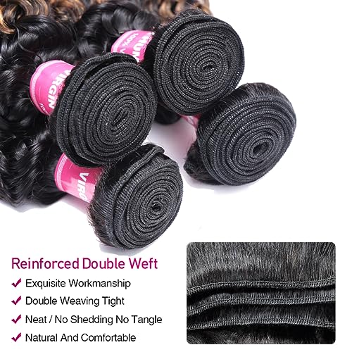 UNICE Brown Highlight Deep Curly 8 10 12 Inch Brazilian Remy Human Hair Weave 3 Bundles Sew In Wig - Image 5
