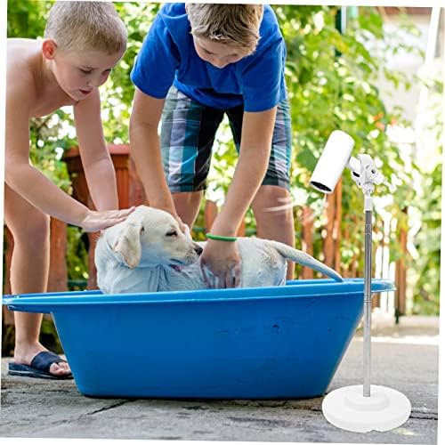 Pet Hair Dryer Hands Free Dryer Holder Pet Hair Blower Stand Shelf Bracket Hair Dryer Stand Holder Rotating Stand Floor Stand Cat White Plastic with Hood Water Blower - Image 6