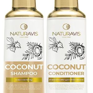Coconut Jojoba Hydrating Shampoo and Conditioner Set 16 oz Bottles for All Hair Types