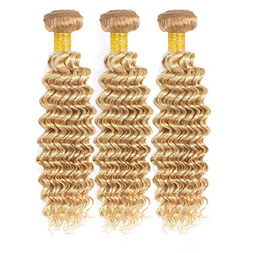 22 24 26 inch Blonde Bundles Human Hair 613 Deep Wave Bundles 27/613 Human Hair Bundles Brazilian Remy Blonde Wet and Wavy Bundle for Women - Image 7