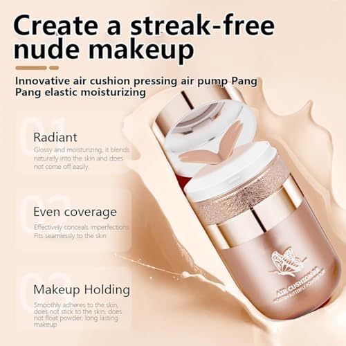 Butterfly Air Cushion BB CC Cream Moisturizing Foundation Primer Ivory 30ml - Image 3