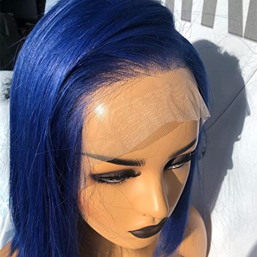 Blue Bob Silky Straight Colored 13x4 Lace Front Wigs Middle Part Pre Plucked Natural Hairline Blunt Cut Wig for Women Can Be Perm Glueless 150% Density Brazilian Remy Human Hair Wigs Pre Plucked Human Hair - Image 7