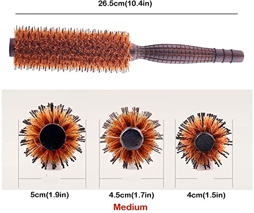 9-Inch Cylindrical Boar Bristle Styling Brush for Curly Hair - Image 2