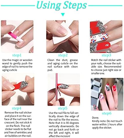 30 Sheets Gradient Color Toe Nail Polish Strips Stickers Adhesive Full Nail Wraps Nails Art Decal Stickers Manicure with Nail File for Women Girls - Image 4