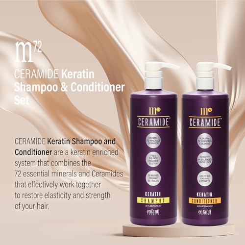 M72 Ceramide Keratin Shampoo and Conditioner Set 32 oz for Dry Hair Moisturizing - Image 4