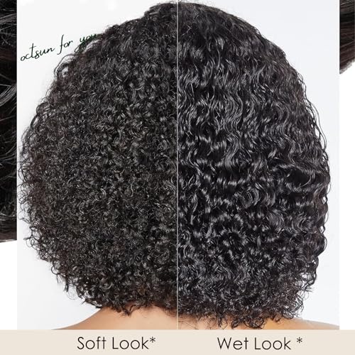 OCTSUN Curly Bob Wig Human Hair for Black Women - Glueless Wigs Human Hair Pre Plucked with Baby Hair Deep Wave 13x4 Lace Front Wigs Wet and Wavy Brazilian Human Virgin Hair Wigs 14 Inch 180% Density - Image 8