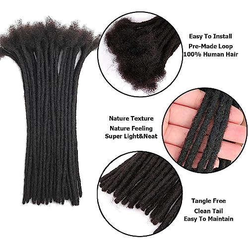Loc Extensions Human Hair For Men/Women 8 Inch 0.6cm 100 strands Width 100% Full Handmade Permanent Dreadlock Extensions Human Hair An Be Dyed Bleached Curled (100% Human Hair,Natural Black) - Image 2