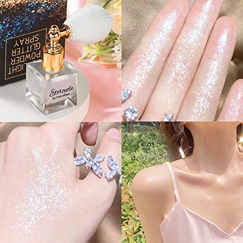 Etercycle Silver Body Glitter Spray, Shimmering Spray Powder Sparkle Powder, Cosmetic Shimmer Makeup Glitter for Hair and Body Face Clothes Nail Art Craft Design Easter Crafts - Image 4