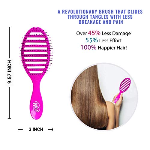 Wet Brush Speed Dry Hair Brush - Silver (Metallic Marble) - Vented Design and Ultra Soft HeatFlex Bristles Are Blow Dry Safe With Ergonomic Handle Manages Tangle and Uncontrollable Hair - Pain-Free - Image 8
