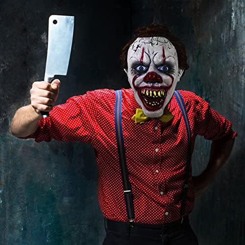 Scary Clown Mask, Creepy Evil Clown Latex Face Masks for Adults Halloween Cosplay Party Props - Image 4