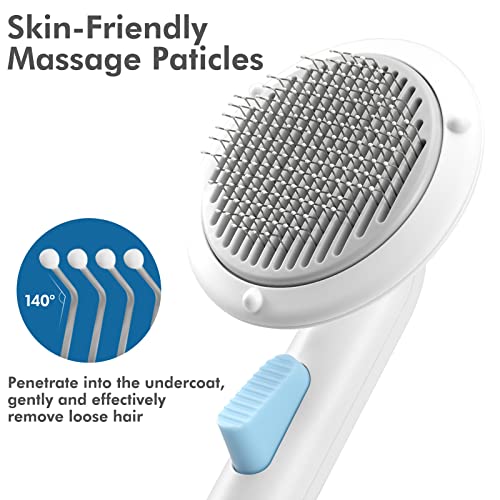 Gentle Self-Cleaning Cat Brush with Release Button for Tangles and Loose Fur - Image 3