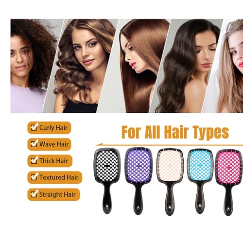 Unbrash Detangling Hair Brush Ultra-Soft Bristles Black Purple New - Image 7