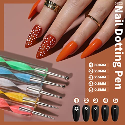 FANDAMEI Nail Art Brush Kit, Nail Design Tools Kit with Nail Art Brushes, Nail Dotting Tools,Fine Glitter,Nail Butterfly, Nail Glitter Sequins, Nail Foil Flakes, Nail Art Rhinestones, Nail Dust Brush - Image 5