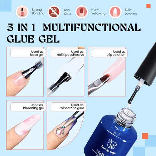 Gel Nail Tips 500Pcs Coffin Long Fake Nails with 7.5ml UV Nail Glue & Smart Gel Nail Lamp โ Easy DIY Nail Art, Durable Acrylic Nail Tips, Quick-Dry Soak off Multi-Use Glue for Home Manicure - Image 5