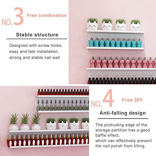 Golden Metal Wall Mount Display Shelf for Nail Polish and Essential Oils Organizer Rack - Image 5