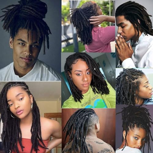 8 Inch Natural Black 0.6cm Human Hair Loc Extensions 20 Strands Dyeable Handmade - Image 8