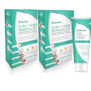 Hair Removal Cream For Women: 2 Pack Premium Gentle Depilatory Cream Inhibitor Kit - Designed for Body Bikini Area and Sensitive & Intimate Regions - Nourishes the Skin With Aloe Vitamin E Jojoba Oil