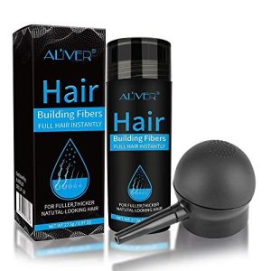 Black Natural Hair Fibers for Thinning Hair, 28g, with Applicator Spray