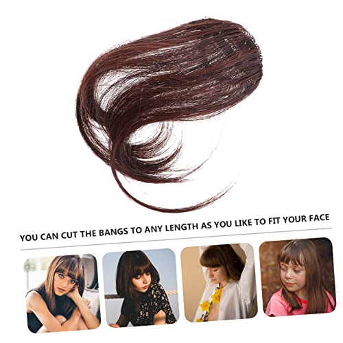 Beaupretty Piece Clip in Hair Bangs Wig with Bangs Side Hair Extension Clip on Clip in Hair Extensions Real Human Hair Black Hair Clips Hair Toppers for Thinning Hair Front Small Women's - Image 2