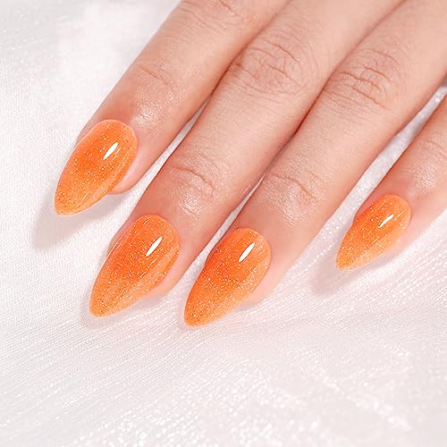 Imtiti 0.5 fl oz Orange Yellow Reflective Glitter Diamond Shimmer Gel Nail Polish - Image 5