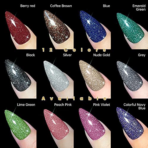 YTD Likomey Reflective Glitter Gel Nail Polish,15ml Galaxy Colorful Navy Blue Flash Diamond Shimmer Gel,Super Sparkly Shiny Manicure UV Gel Varnish - Image 8