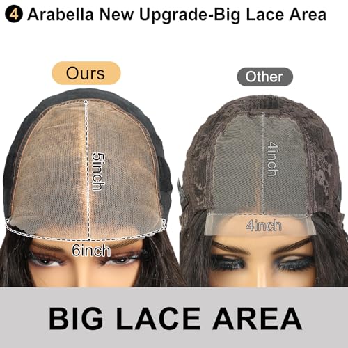 Arabella 5x6 Ready to Go Glueless Wigs Human Hair 210% Density Lace Front Wigs Human Hair 100% Loose Deep Wave Wigs Pre Cut Lace 12a Real Pre Bleached New Body Wave Wig (22inch, 5X6 Loose Curly Wig) - Image 5