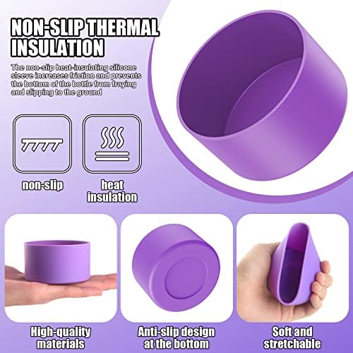 8 Pack Washable Silicone Non-Slip Sleeves for 12-24 oz Bottles - Image 3